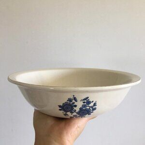 Vintage Blue and White Floral Ceramic Bowl, 1960s Ironstone by Wedgwood & Co
